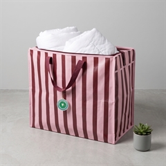 Rex London - Opbevaringspose til dyner - Striber Pink/Bordeaux